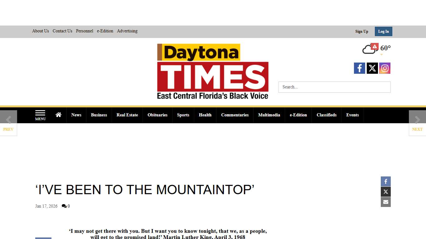 ‘I’VE BEEN TO THE MOUNTAINTOP’ | News | daytonatimes.com