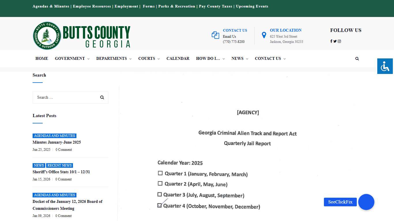 Sheriff’s Office Stats 10/1 – 12/31 – Butts County, Georgia | Georgia's Outdoor Capital